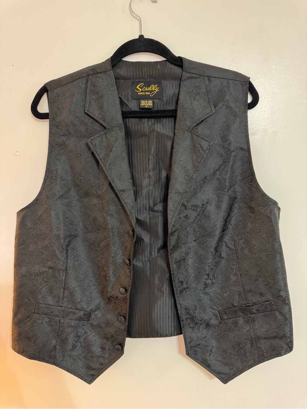 Scully Gray Paisley Jacquard Vest
